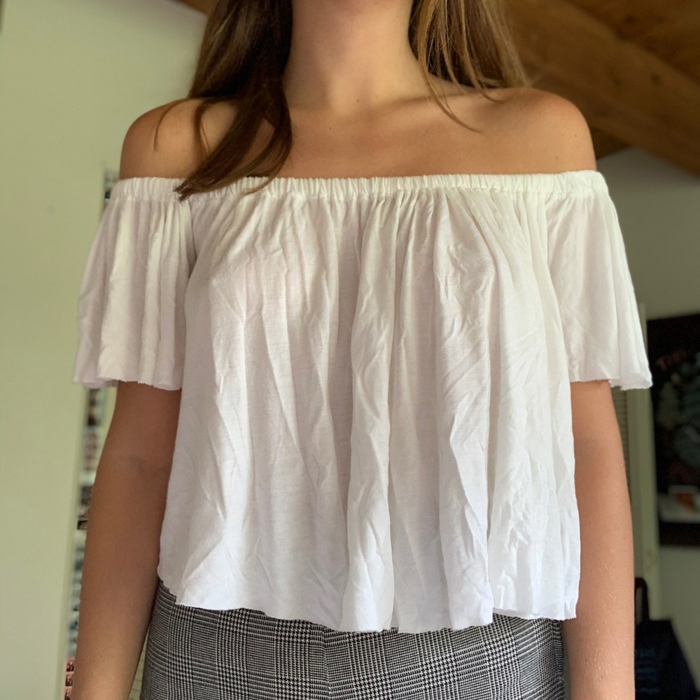 White off shoulder top